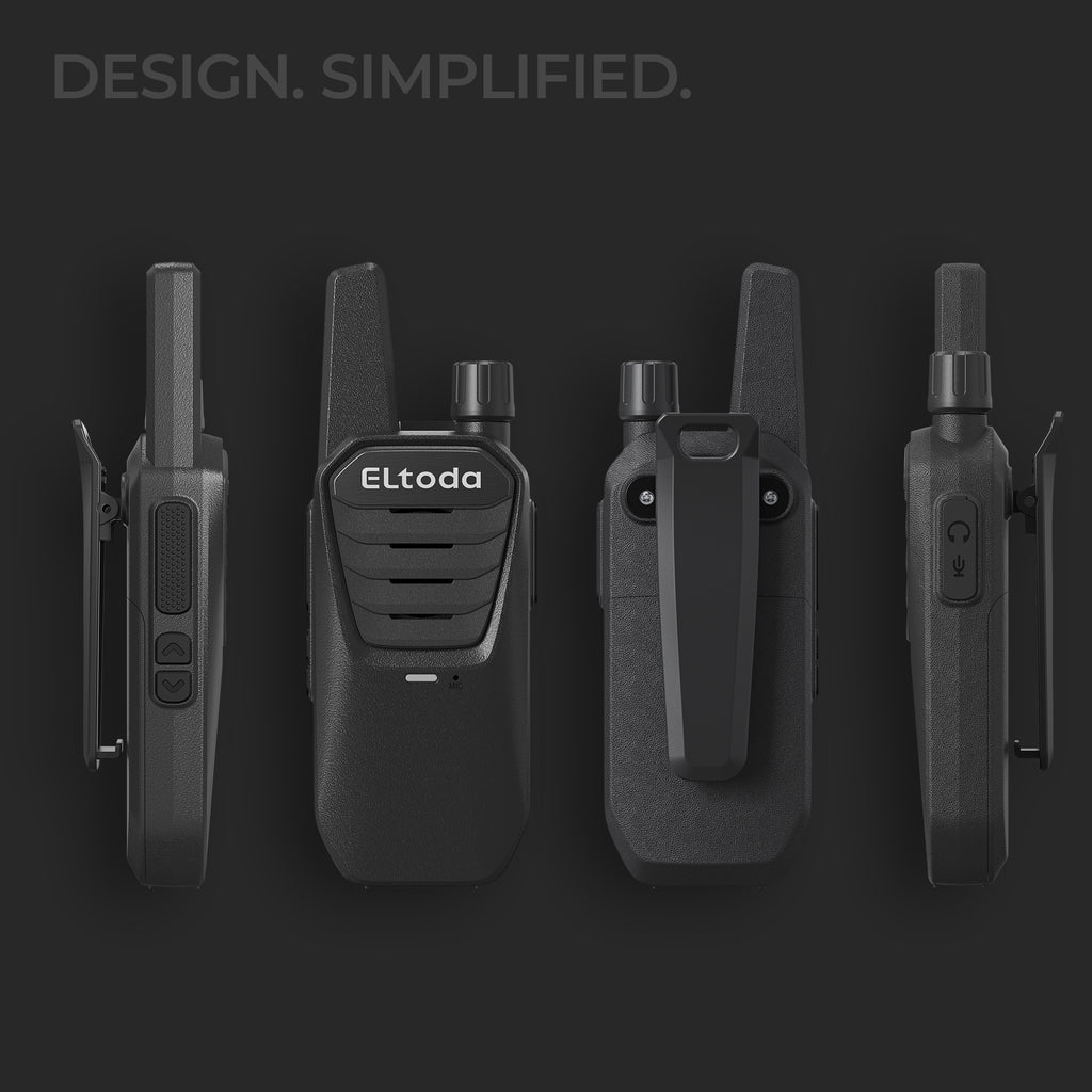 Walkie Talkies Long Range for Adults, FRS 2 Way Radio with Vox & USB-C Charging, Portable Mini Business Walkie Talkie for Woring Cruise Hiking Camping - 2 Pack