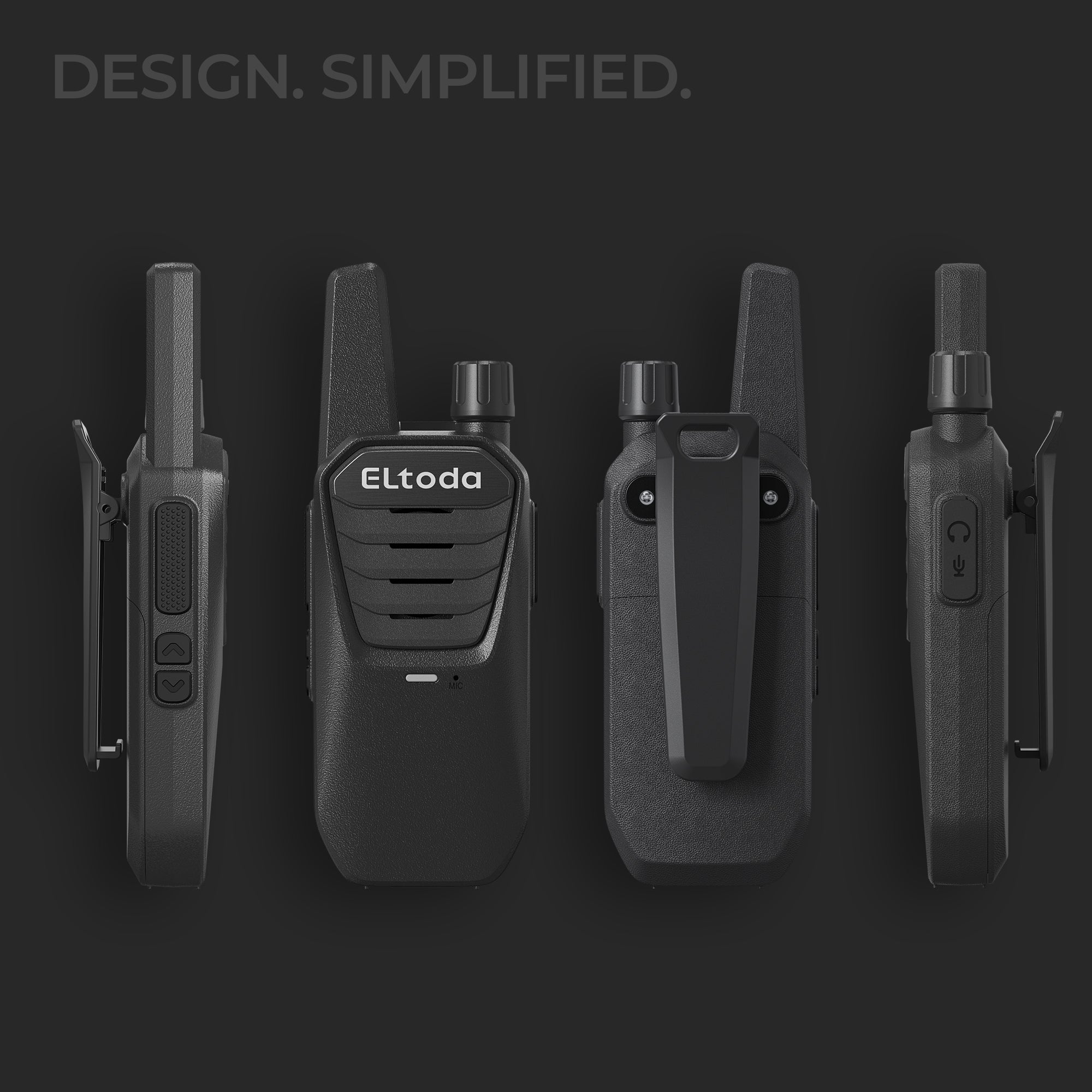 Walkie Talkies Long Range for Adults, FRS 2 Way Radio with Vox & USB-C Charging, Portable Mini Business Walkie Talkie for Woring Cruise Hiking Camping - 2 Pack