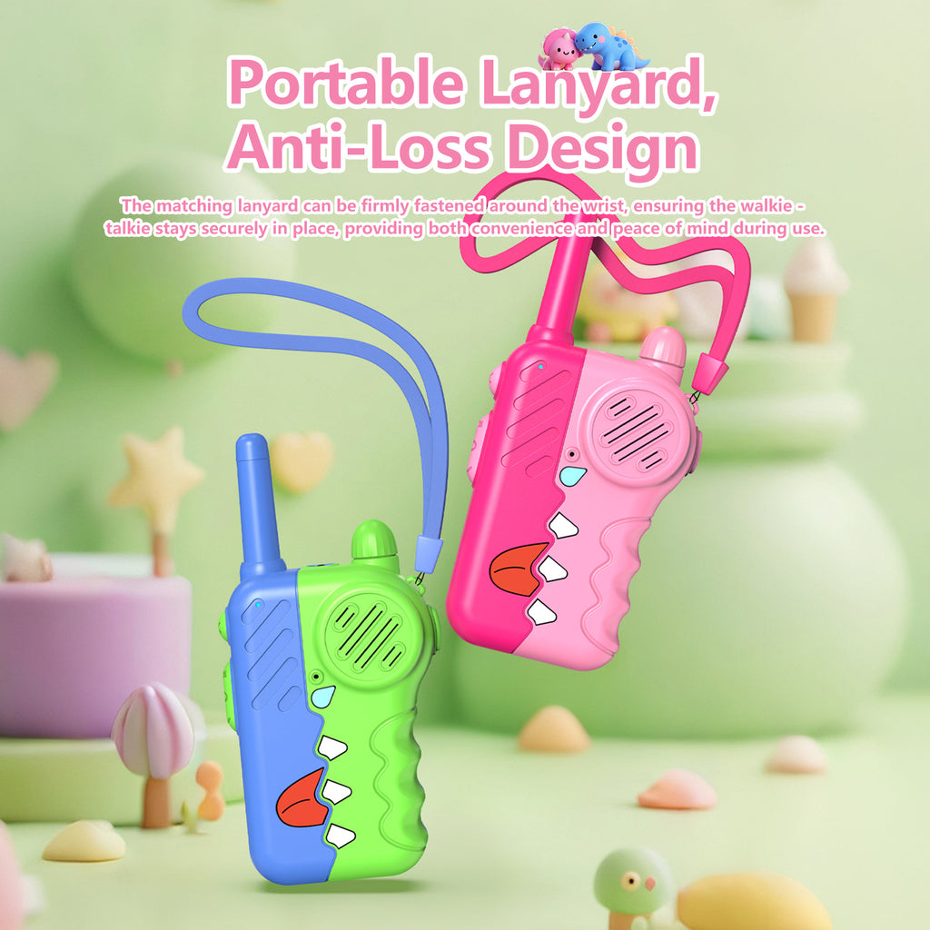 Walkie Talkies for Kids, Eltoda Toys Gifts for 3-12 Years Old Boys Girls Long Range 2 Way Radio with Built-in Flashlight Lanyard for Family Camping Hiking Indoor Outdoor - 2 Pack (Blue/Pink)
