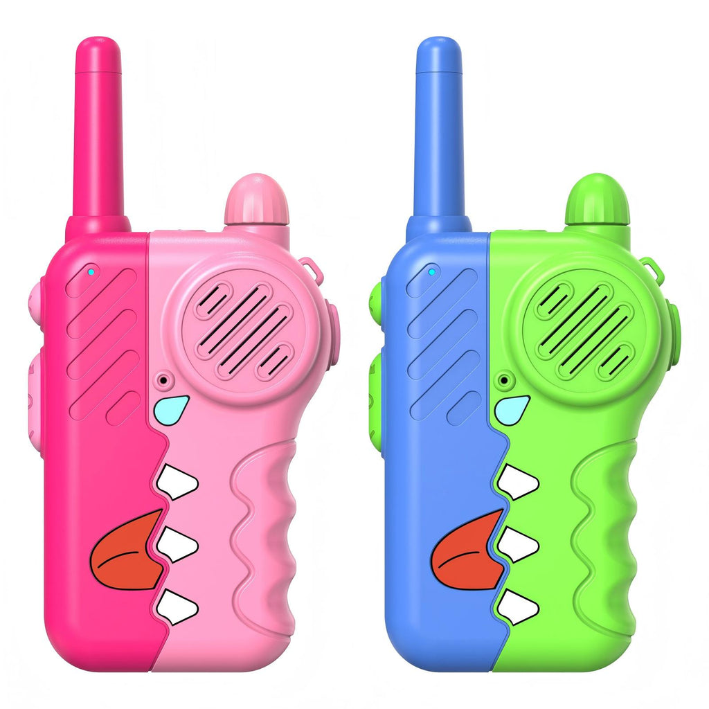 Walkie Talkies for Kids, Eltoda Toys Gifts for 3-12 Years Old Boys Girls Long Range 2 Way Radio with Built-in Flashlight Lanyard for Family Camping Hiking Indoor Outdoor - 2 Pack (Blue/Pink)