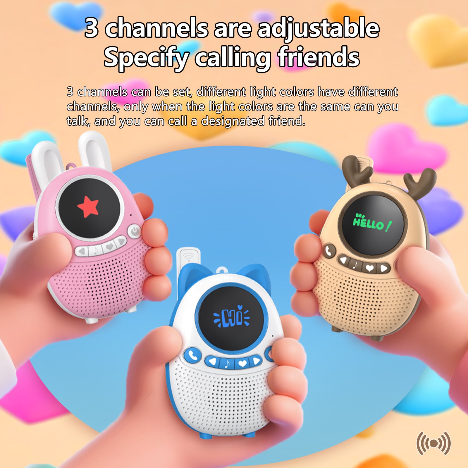 Walkie Talkies for Kids Rechargeable, 1000ft Long Range 2-Way Radio, Toy Gifts for 3-12 Year Old Boys Girls Indoor Outdoor Games/Camping/Hiking (Blue/Pink)