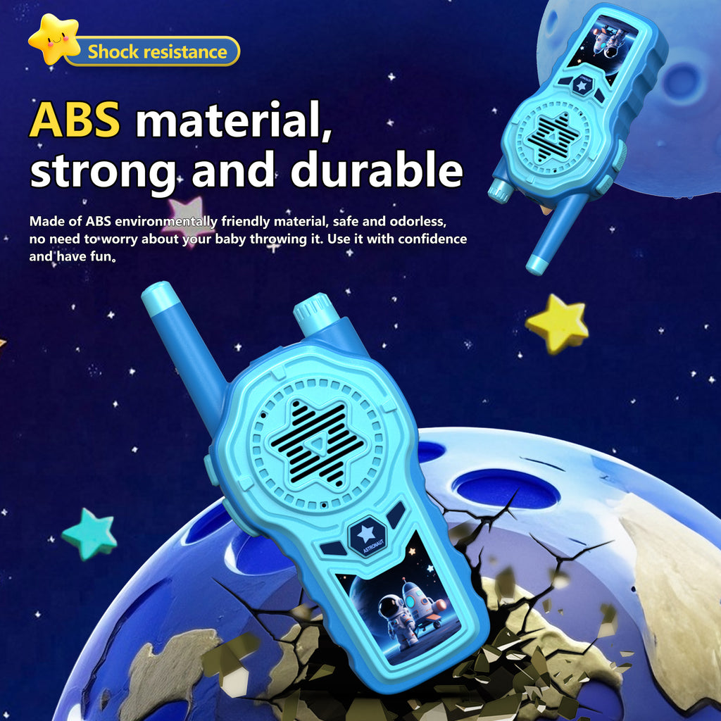 Walkie Talkies for Kids, ELtoda Toys for 3-12 Year Old Boys Girls Kids Walkie Talkies 2 Pack with DIY Stickers, Built-in Flashlight and Lanyards Indoor Outdoor Toys for Camping, Travel, Birthday Gifts
